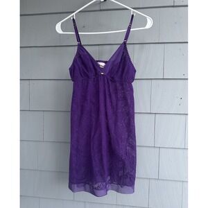 Victoria's Secret Very‎ Sexy Purple Lace Slip Dress Medium M Y2K 2007 Lingerie